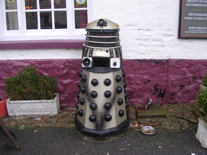 Dalek litter bin - Aldbourne