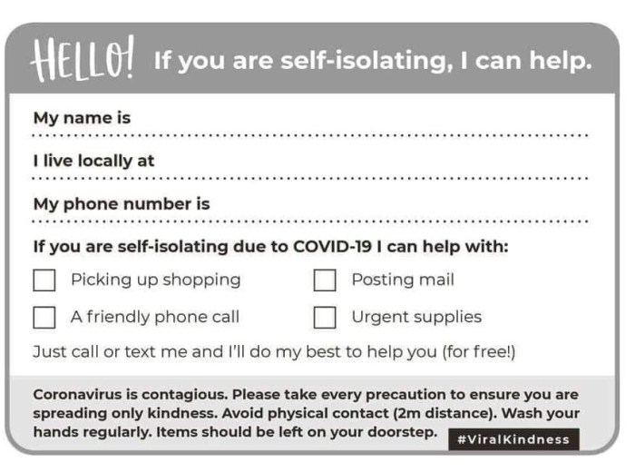 Covid-19 Neighbour note