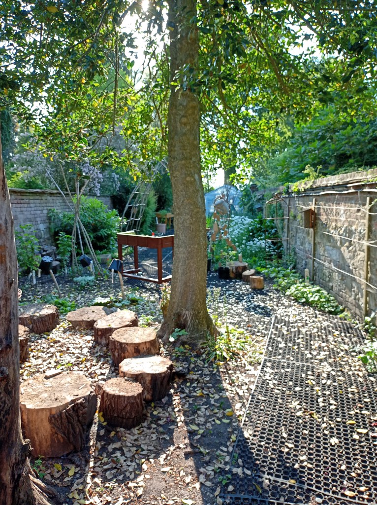 walled garden and tree